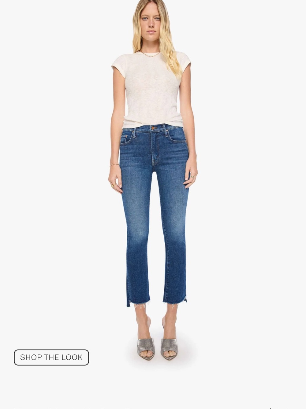 MOTHER insider crop step fray Jeans